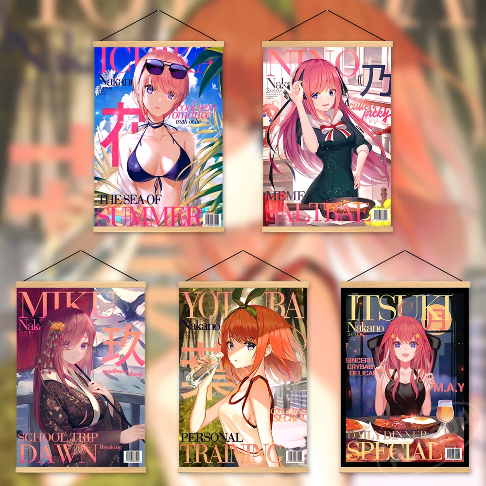 

Anime Wall Art HD Posters The Quintessential Quintuplets Modular Wooden Painting Nakano Nino Canvas Home Decor Pictures Printed