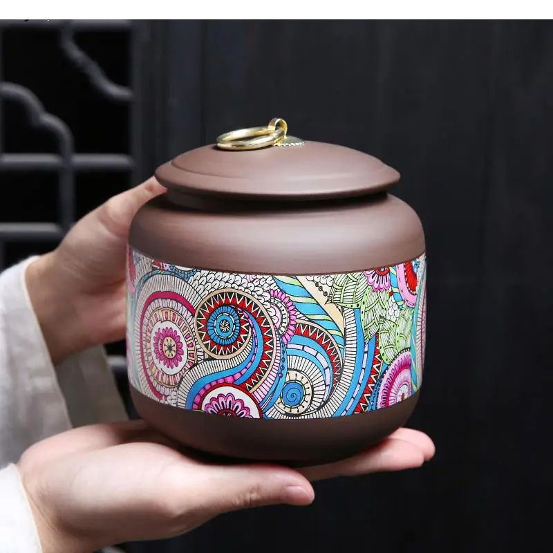 papierniczy pojemnik na herbatę z gliny domowy odporny wilgoć 900 ml dekoracja do przechowywania Retro salon pudełko cukierki rzemiosło