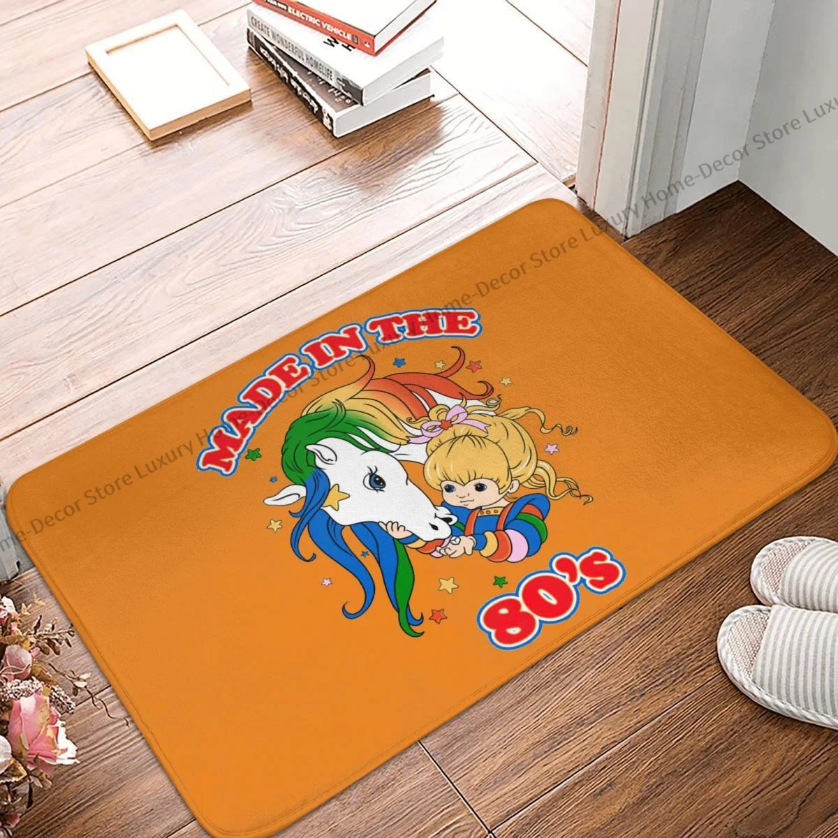 

Rainbow Brite Bath Mat Star Horse Doormat Flannel Carpet Balcony Rug Home Decor