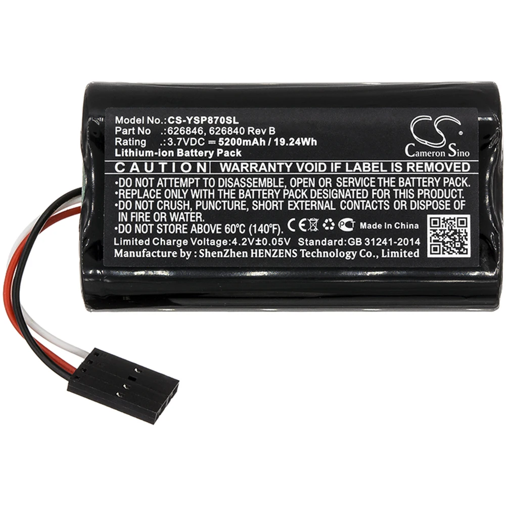 

Cameron Sino 5200mA Battery for YSI ProDSS Multi-Parameter Water Q,ProSolo Digital Water Quality 626840 Rev B,626846