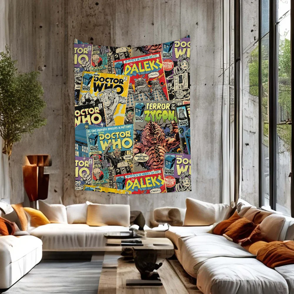 TV D-Doctor W-Whos Большой Настенный Гобелен С Принтом Sci-Fi Художественная Декоративная