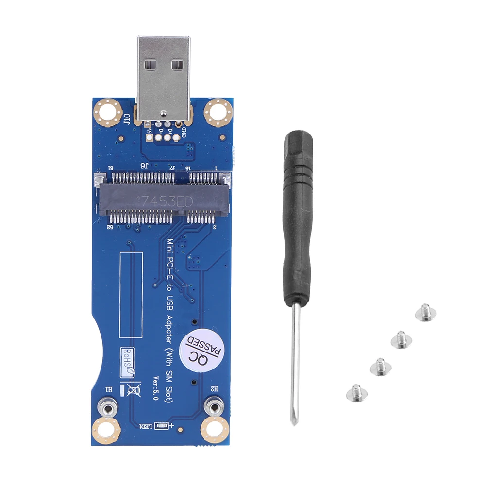 

Computer Module Card Adapter Card PCI-E to USB Multiplier with SIM Slot 6/8pin for WWAN LTE Adapter Card Kit