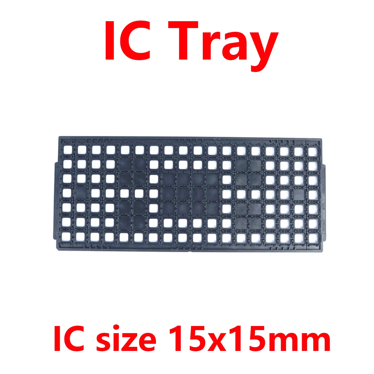 

QXR MCU Chips Tray Storage Semiconductor Element High Temperature Resistance Tray Fit for 15X15mm Chips