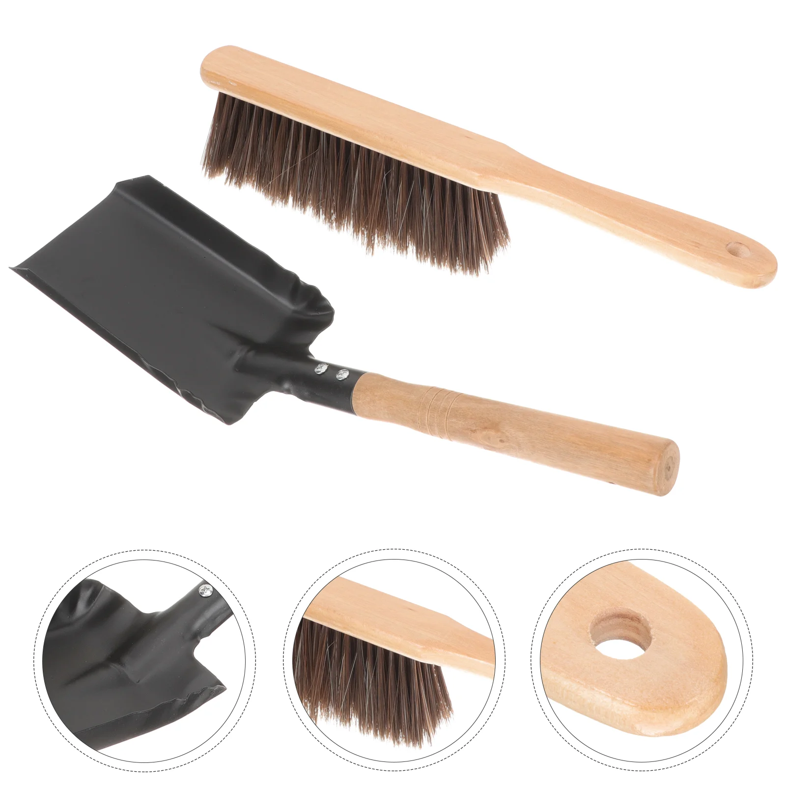 

Fireplace Cleaning Set Mini Bbq Grill Silicone Brush for Kitchen Stove Coal-ash Wooden Handle Dust Duster