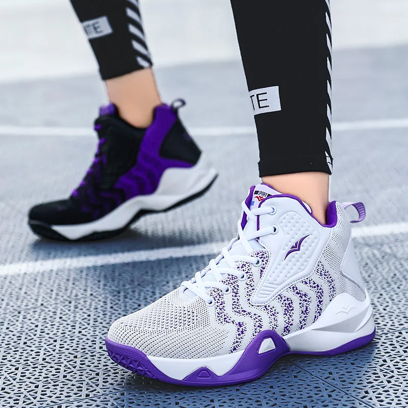 Cushioned Basketball Shoes Men's Sneakers Non-Slip Wearable Sports Shoes Gym Training Athletic Sneakers for Women