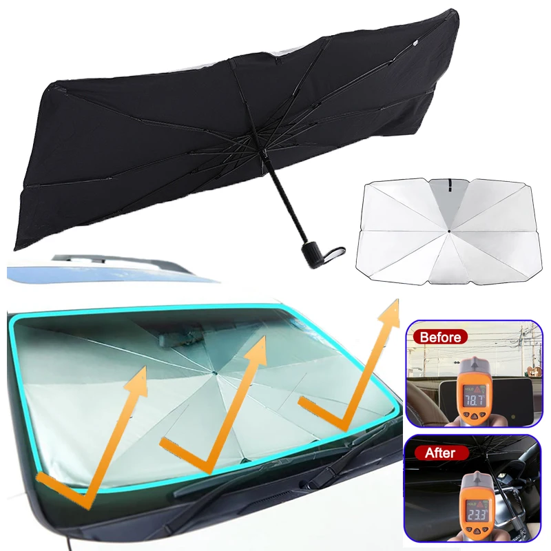 Car Sun Shade Protector Parasol Auto Front Window Sunshade Covers Car Sun Protector Interior Windshield Protection Accessories