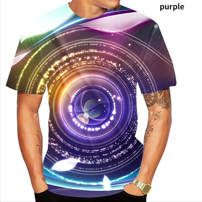

Geometric 3D three-dimensional cool digital printing shirt summer fashion fun casual men's short-sleeved T-shirt S-4XL