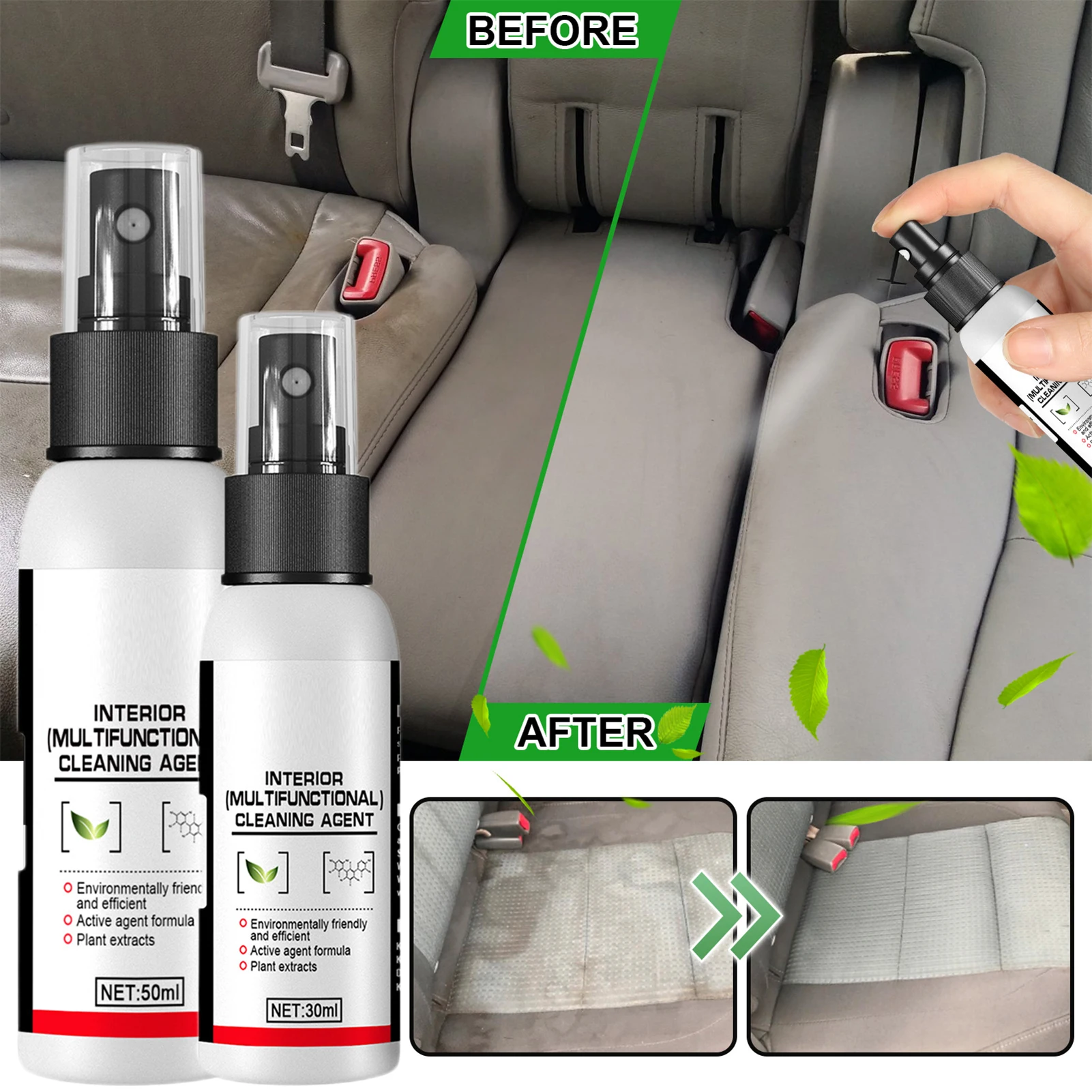 

30/50ml Plastic Restore Agent Car Interior Polish Restore Liquid Auto Leather Refurbishing Care Maintenance Cleaner Agent