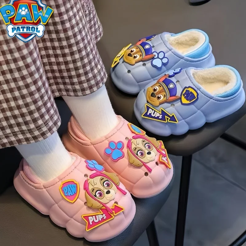 Новые детские зимние тапочки из хлопка с героями мультфильмов