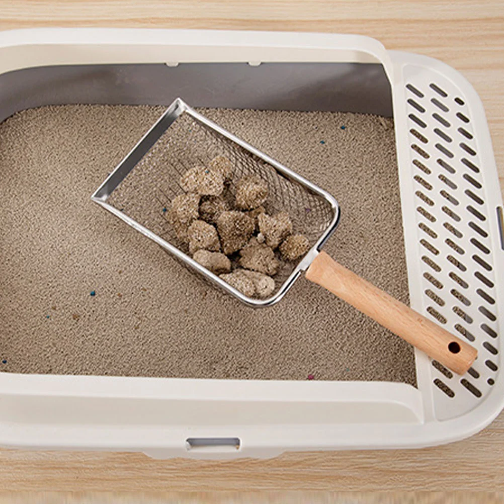 

Reptile Special Litter Sifter Holder Metal Pet Poop Clean Tool Wooden Dirt