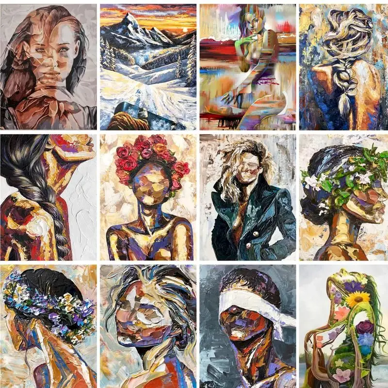 

GATYZTORY Painting By Number Portrait Kits For Adults Handpainted DIY Gift Picture By Number Abstract On Canvas Home Decor