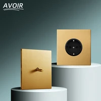 avoir gold wall light switch power electrical socket with usb charging port 86 type retro toggle switch 2 way electrical outlets
