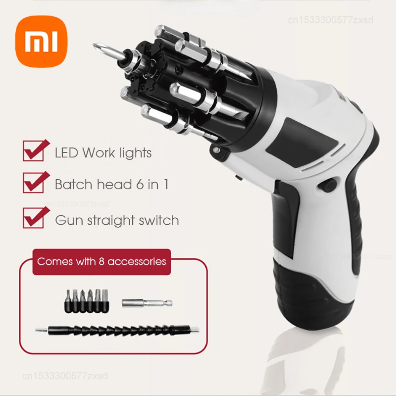 

Xiaomi New 4.8V Electric Screwdriver Set Rechargeable Cordless Screwdriver Powerful Impact Wireless Screwdriver Drill Power Tool