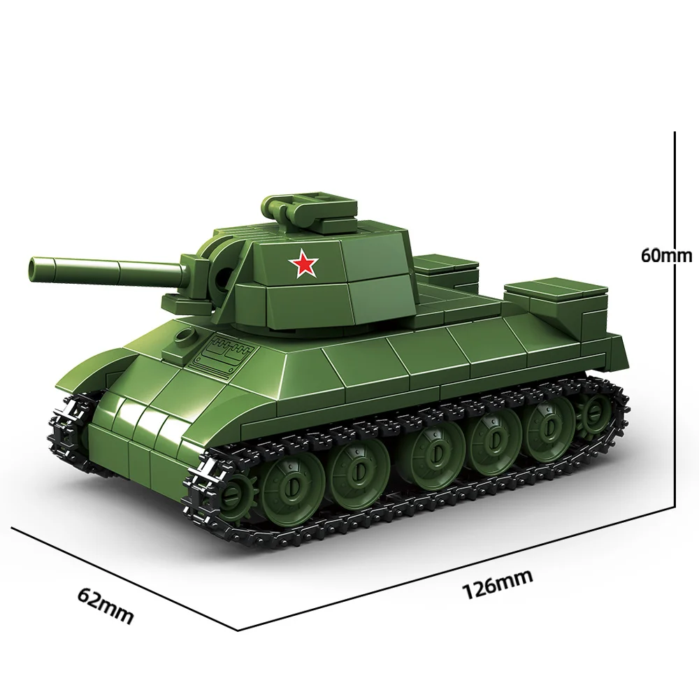 Вторая Мировая Война Советский T34/76 Средний Танк Строительные Блоки Модель