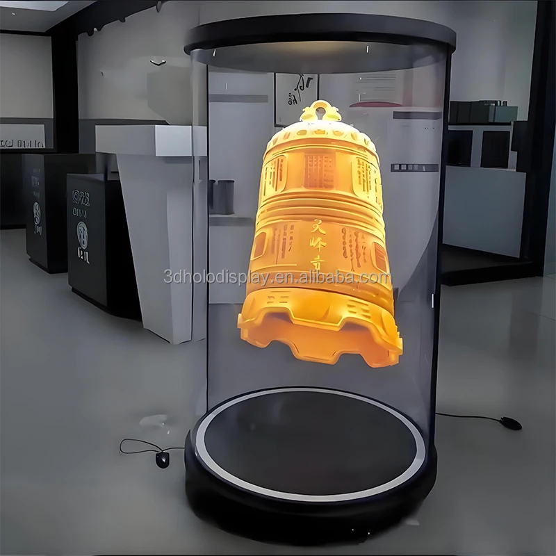 Фото 75-дюймовый интерактивный 3D прозрачный цилиндрический AI-трубка голографический проекционный экран с голографической технологией №2