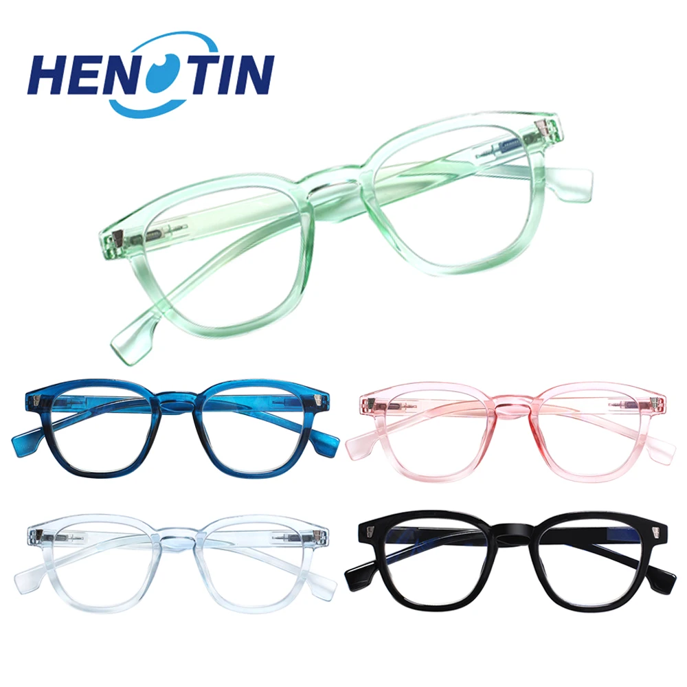 

Henotin Oval Frame Prescription Reading Glasses Spring Hinge Men Women Lightweight Comfortable HD Eyeglasses+0~+600