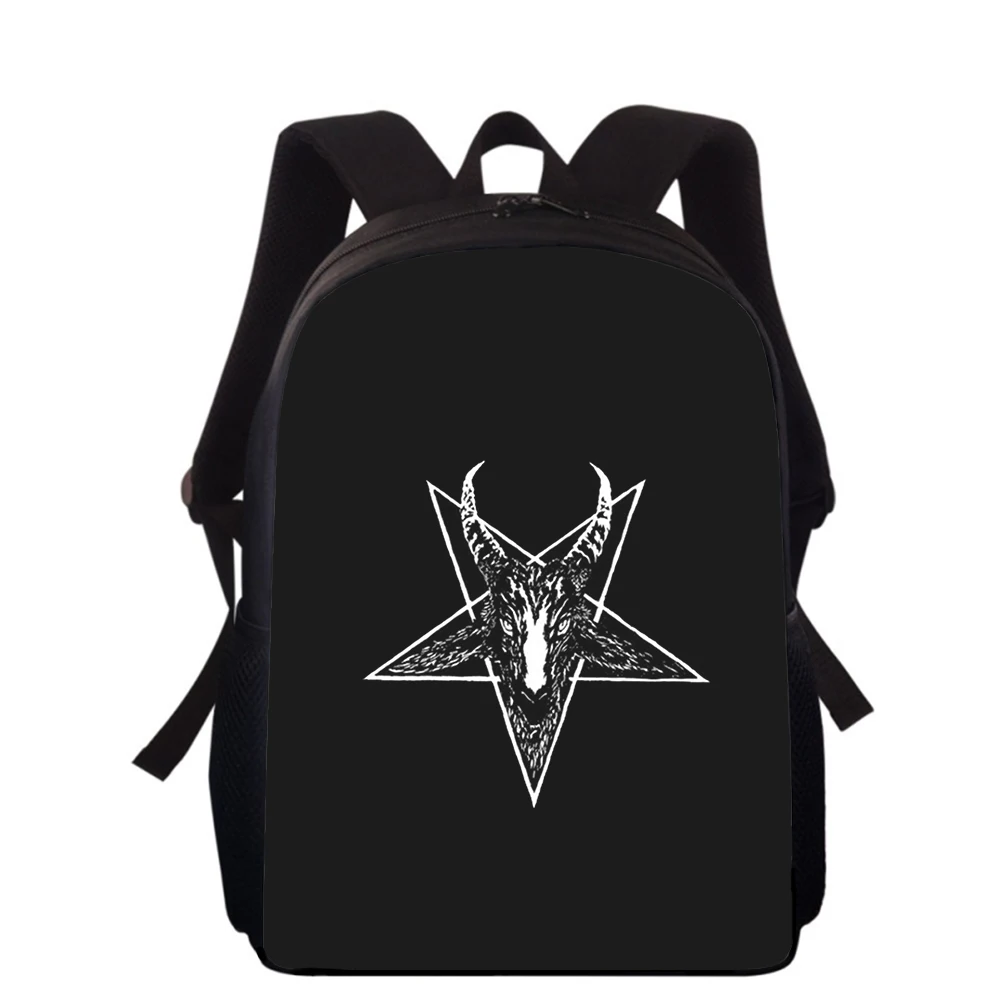 Pentagram Demonic Satanic ARTpattern 15” 3D Kids Backpack Primary School Bags for Boys Girls Back Pack Students School Book Bags