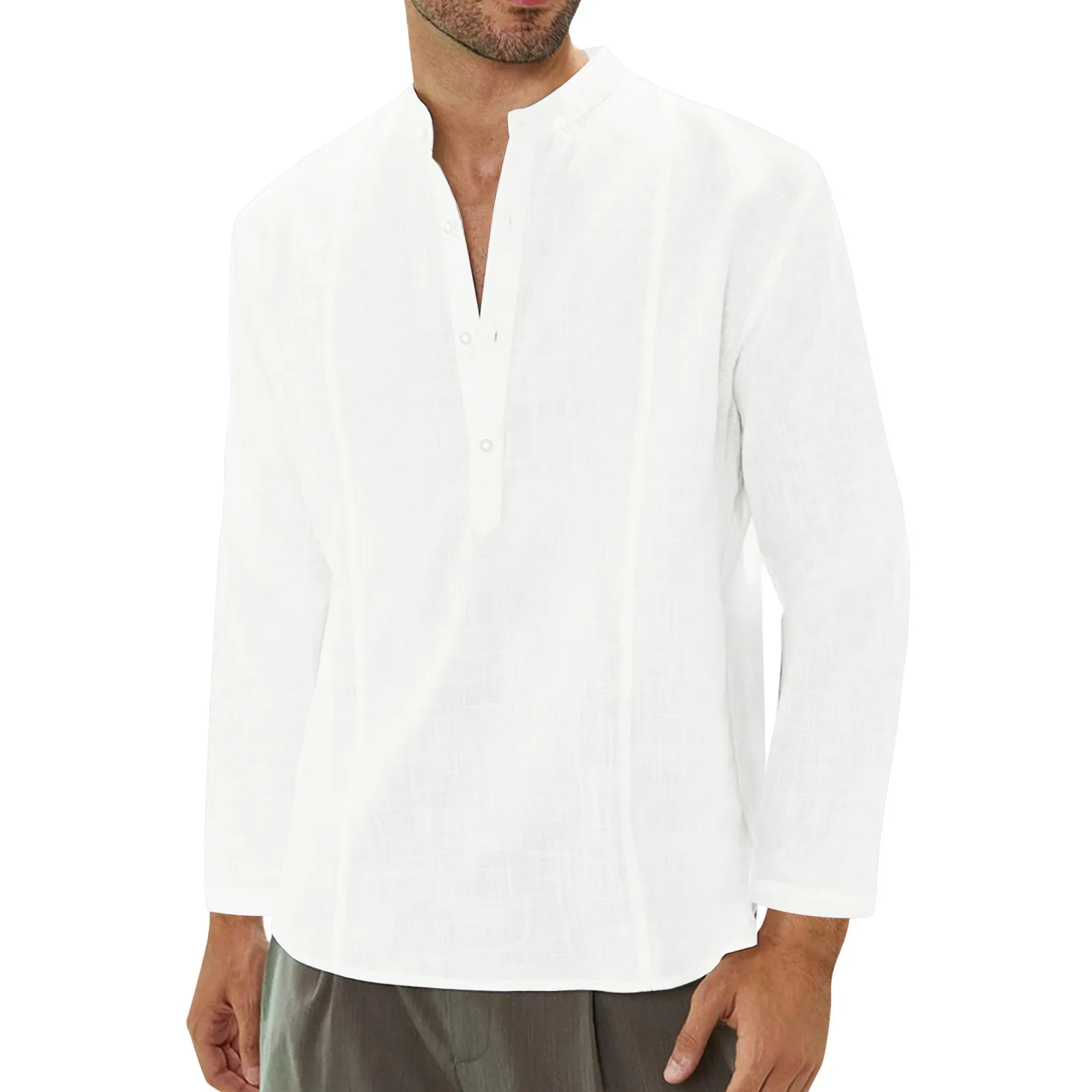 

Yellow Mens Floral Shirt Mens Fashion Casual Solid Color Button Cotton Linen Shirt Long Sleeve Jacket Top Blouse Stripe Tee