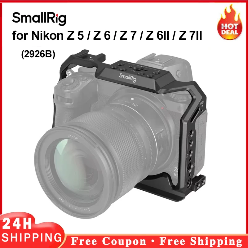 Полная клетка для камеры SmallRig Nikon Z5/Z6/Z7/Z6II/Z7II установка с холодным башмаком NATO Rail
