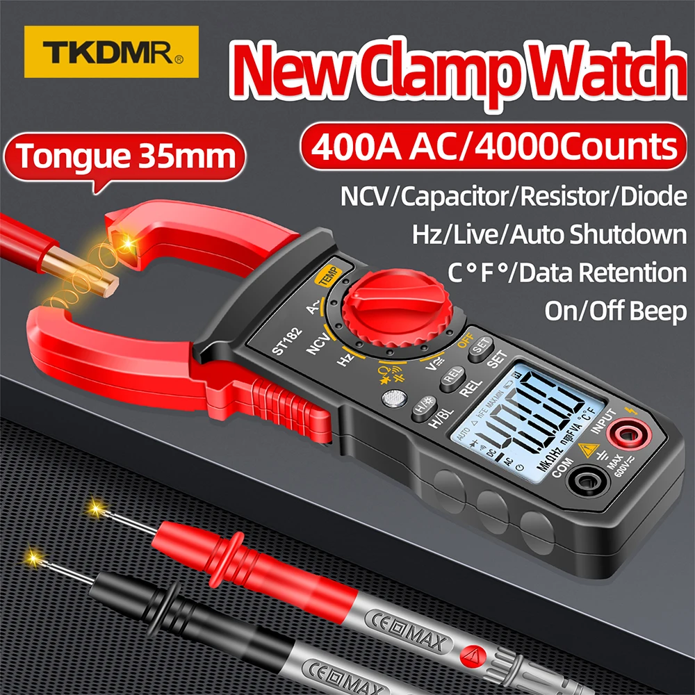 

Digital Clamp Meter 400A Voltmeter Pliers Ammeter Electric 4000 Counts Multitester DC AC Voltage Hz Ohm NCV Digital Tester