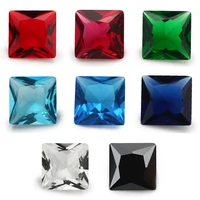 size 2x212x12mm square shape loose glass stone synthetic gems rose red sea blue green white black garnet