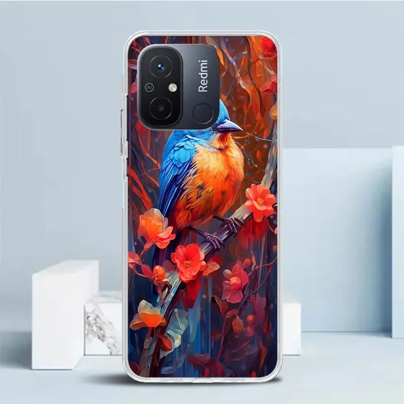 Чехол для телефона с изображением птицы и животных Xiaomi Redmi 12C 12 10C 10 10A 9C 9A 9T 9 8 8A 7 7A 6