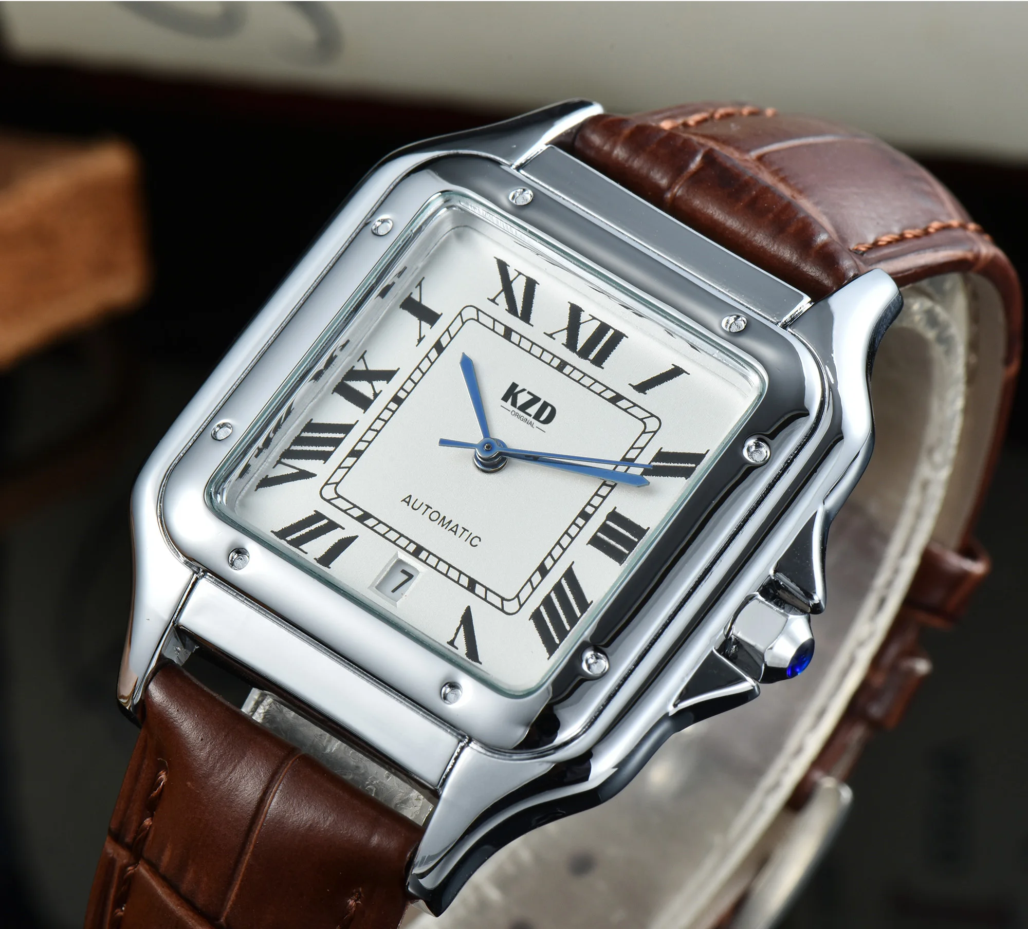 

Новинка 2023, изысканные оригинальные Брендовые мужские кварцевые наручные часы, популярные квадратные часы в деловом стиле с кожаным ремешком и автоматической датой, часы AAA
