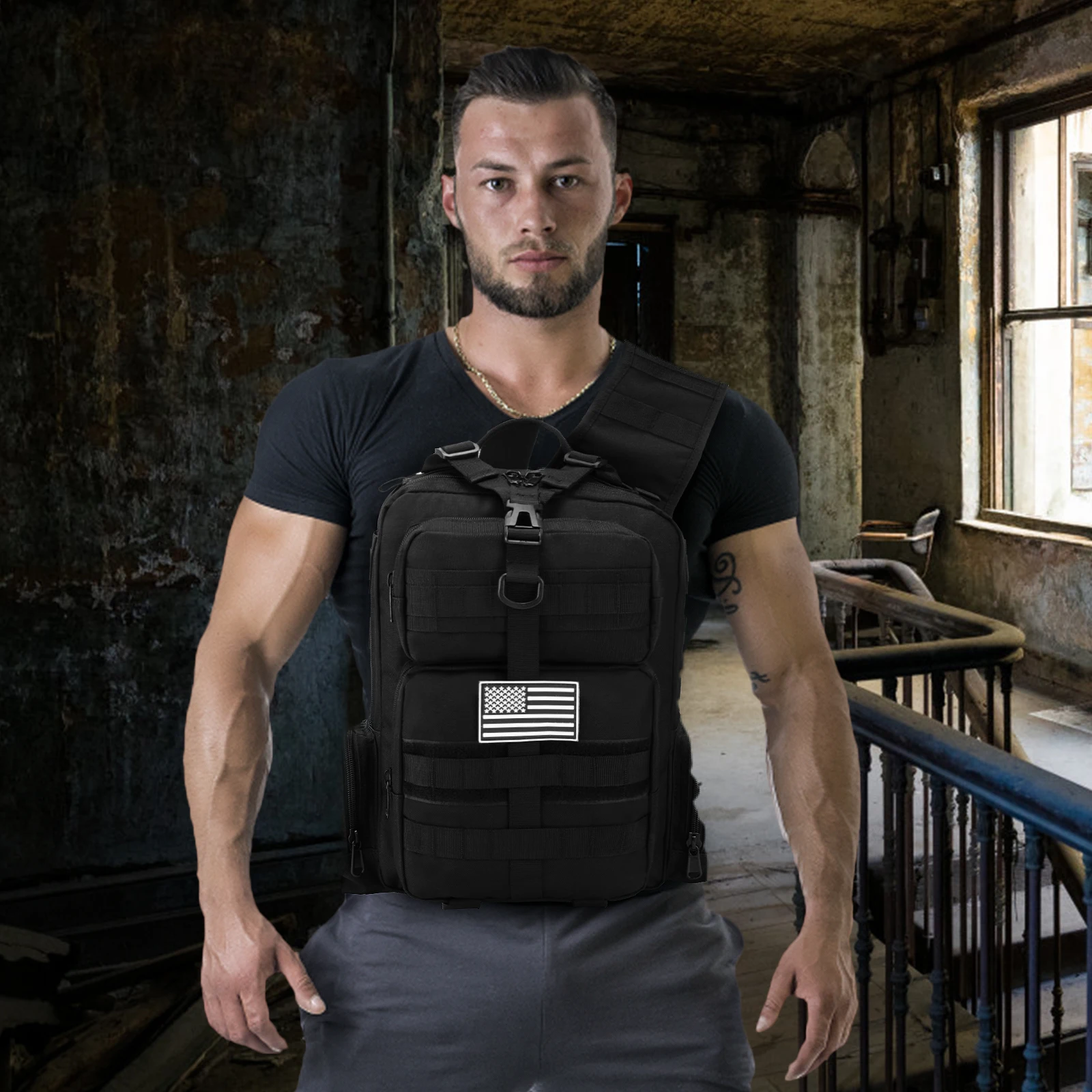 Tactical Sling Bag 13L 900D Oxford Molle Crossbody Rucksack Waterproof EDC Military Assault Backpack Men Women Shoulder Bag