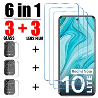6in1 protective glass for xiaomi redmi note 10 pro 11s 10s 9s 9t 9a 9c nfc screen protector lens film for redmi note 11 9 pro 8t