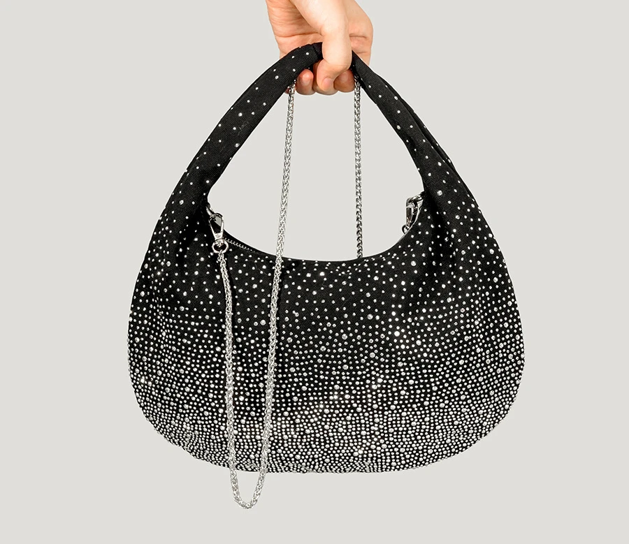 

Women's European and American Retro Shiny Diamond-Encrusted Underarm Bag Full Diamond Chain Shoulder Messenger Bag