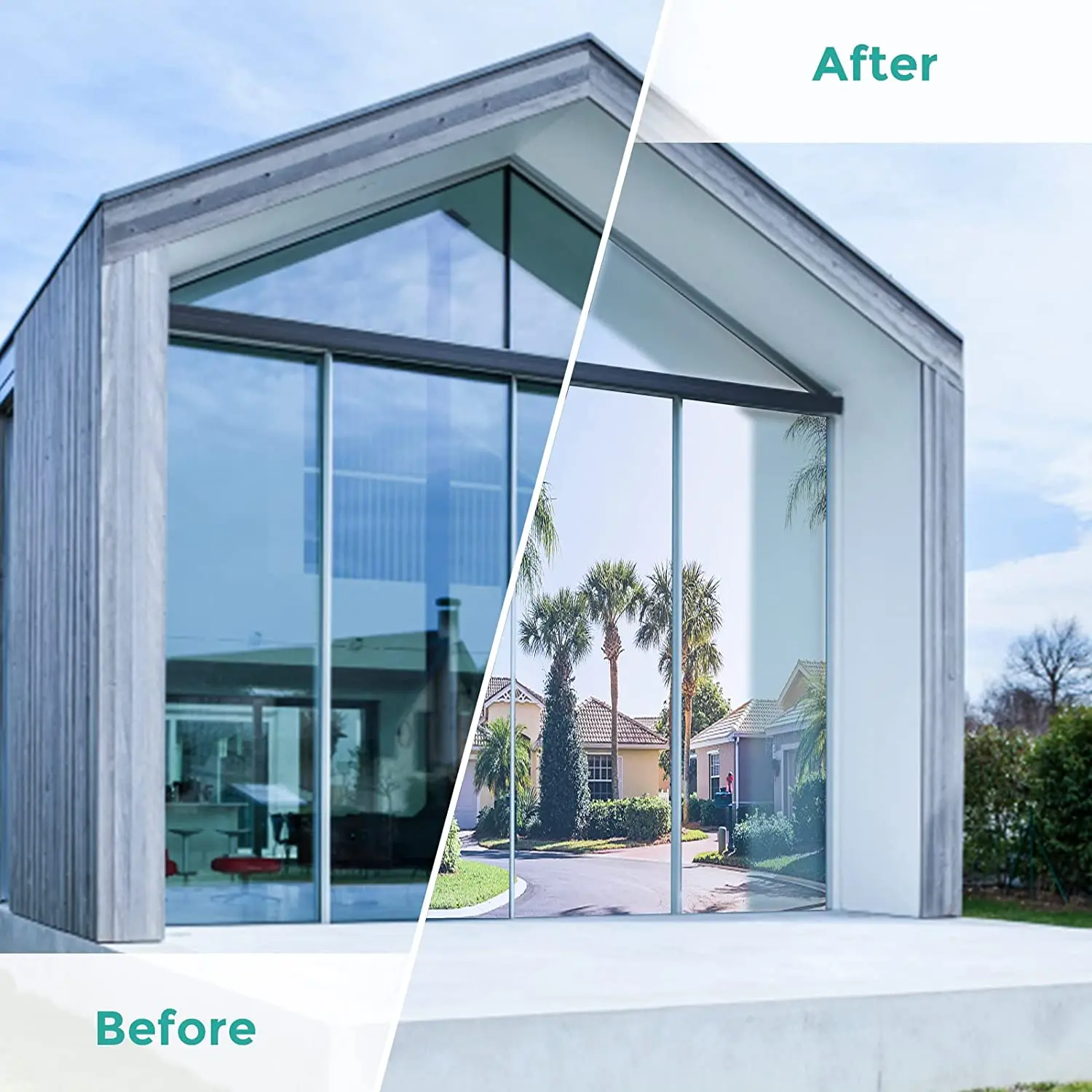 

2/3/5M One Way Window Film, Mirror Effect Tint Glass Covering for Home Office,Reflective Heat Control Anti UV Glass Door Sticker