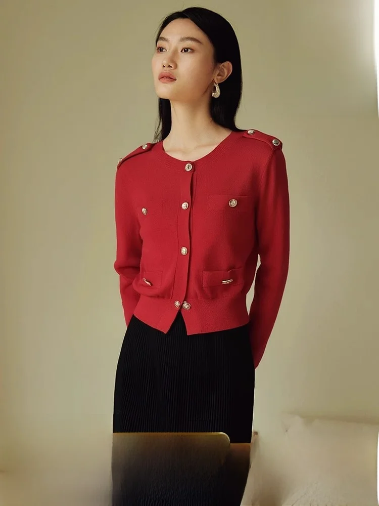 [Скидка 50%] Yimu Series Counter 699 Yuan Модальный вязаный кардиган Huaxi Autumn Женская одежда 2024