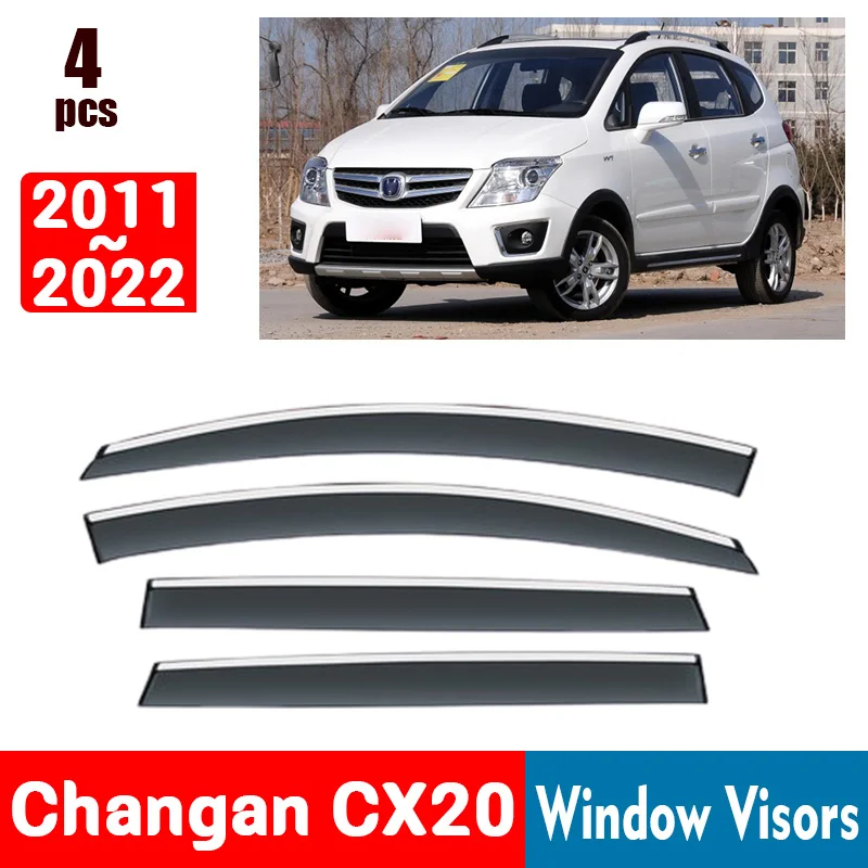 FOR Changan CX20 2011-2022 Window Visors Rain Guard Windows Rain Cover Deflector Awning Shield Vent Guard Shade Cover Trim