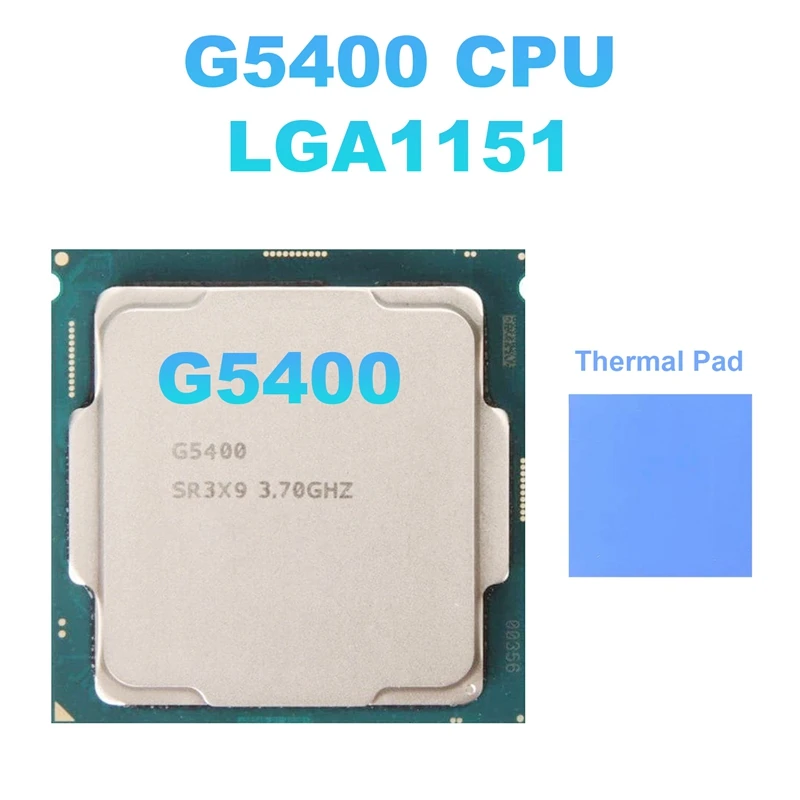 For Pentium G5400 CPU Processor+Thermal Pad LGA 1151 3.7Ghz 4MB Dual Core 14Nm For B250 B250C Mining Motherboard