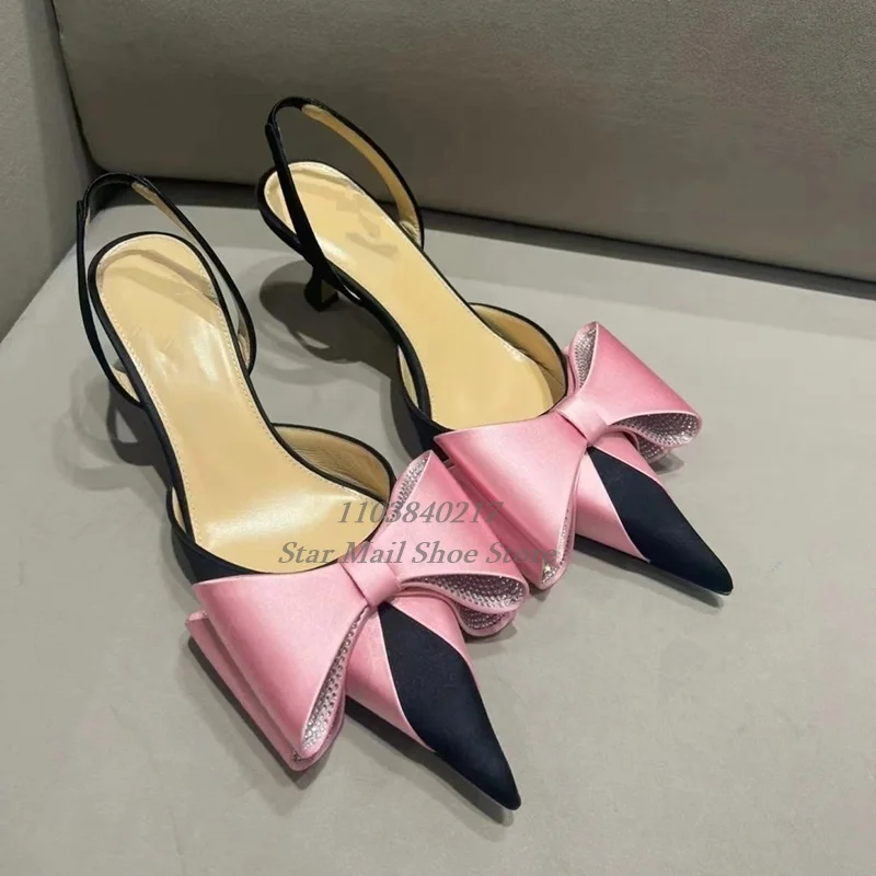 Шёлковые сандалии с узлом-бабочкой без застежек