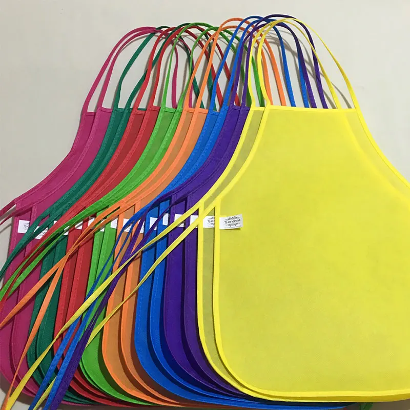 

Цветной Водонепроницаемый нетканый Детский фартук унисекс для рисования