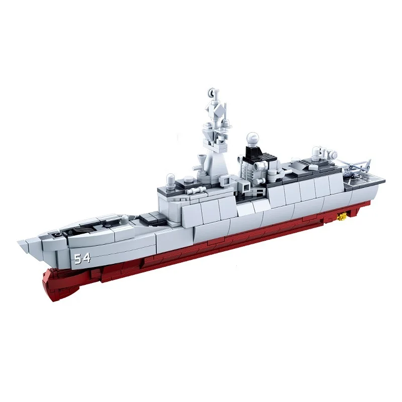 

459PCS Sluban Navy Military 054A Frigate Ship Battleship Model Warship Building Blocks Kids DIY Boat Bricks Toys Gift For Boys