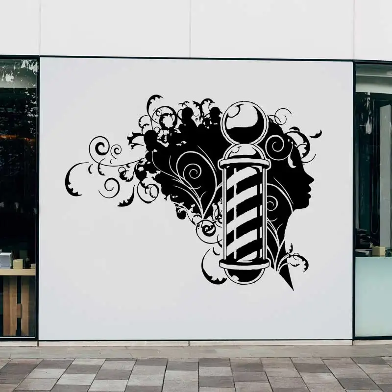 

Женская Парикмахерская, салон красоты, Парикмахерская, декоративная искусственная стеклянная витрина, Современная стильная виниловая наклейка на стену