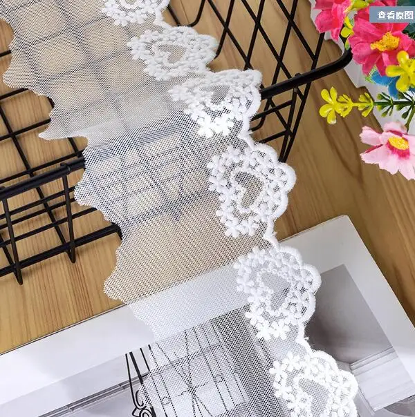 1 Флейта: кружевные сетчатые шнурки с вышивкой в форме сердца 8 см для украшения одежды, швейных аксессуаров (флейта)