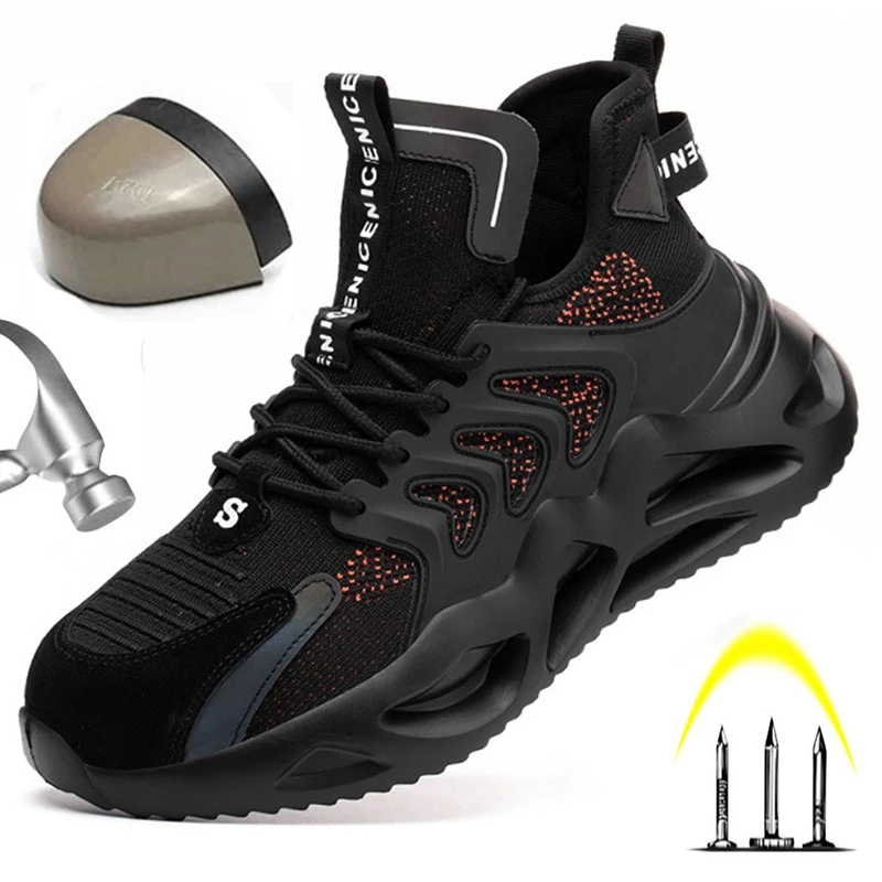 Высококачественные рабочие кроссовки мужская неразрушаемая защитная обувь со