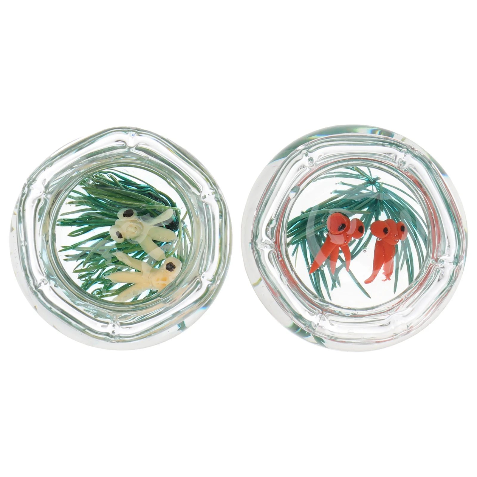 

2 Pcs Miniature Fish Tank Decor Mini House Artificial Aquarium Goldfish Decor