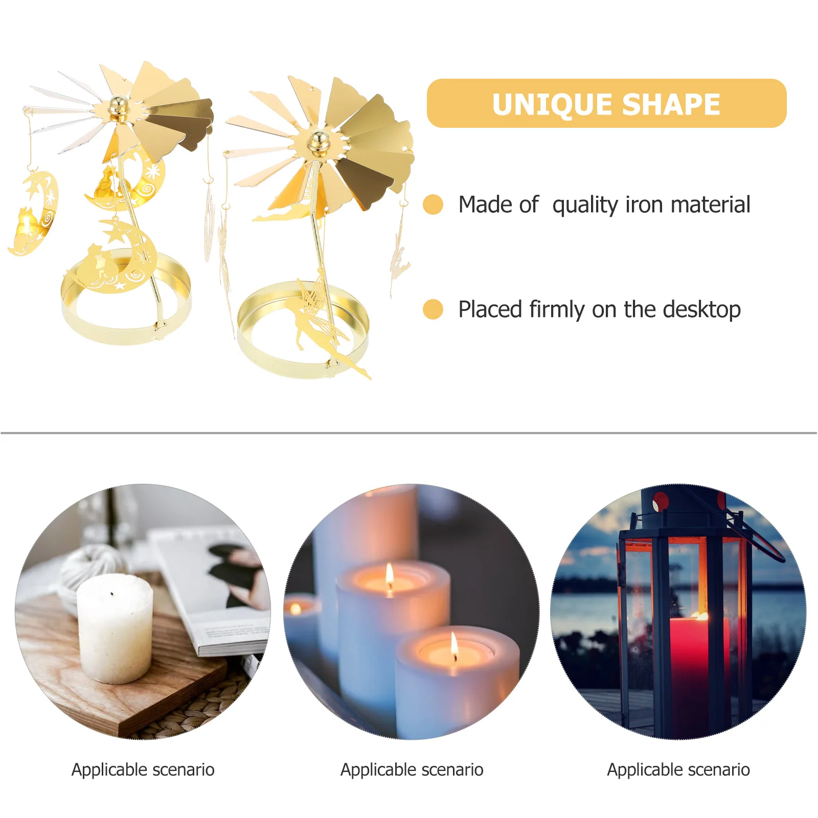 

10 Pcs Rotating Candlestick Decorative Holder Taper Party Candlesticks Tabletop Stand Containers Display Transport Holders