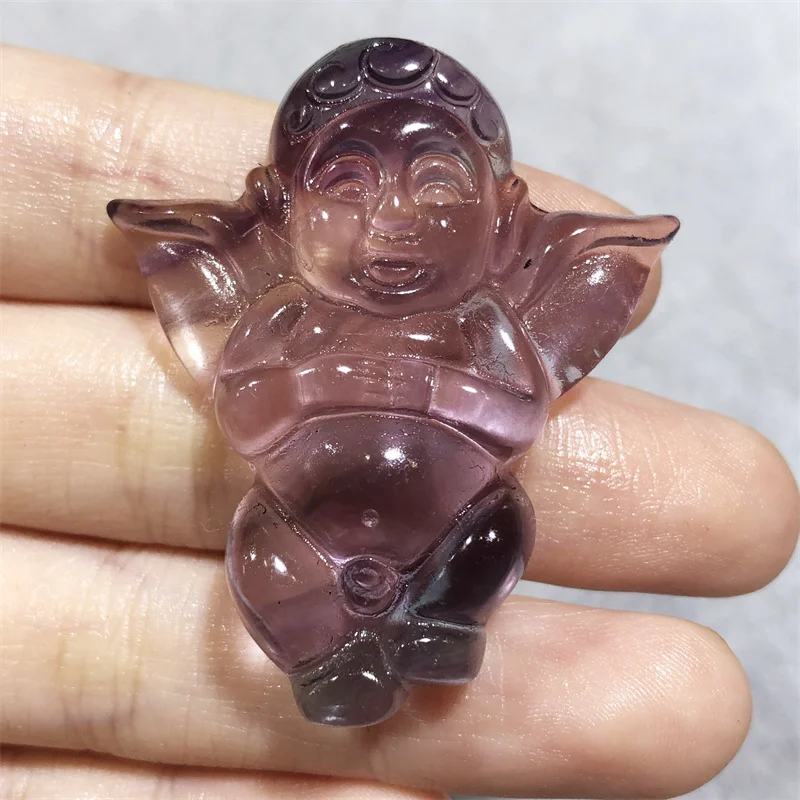 

Natural Fluorite Angel Statue Carved Crystal Figurine Healing Crystals Feng Shui Aesthetic Room Decor Gifts