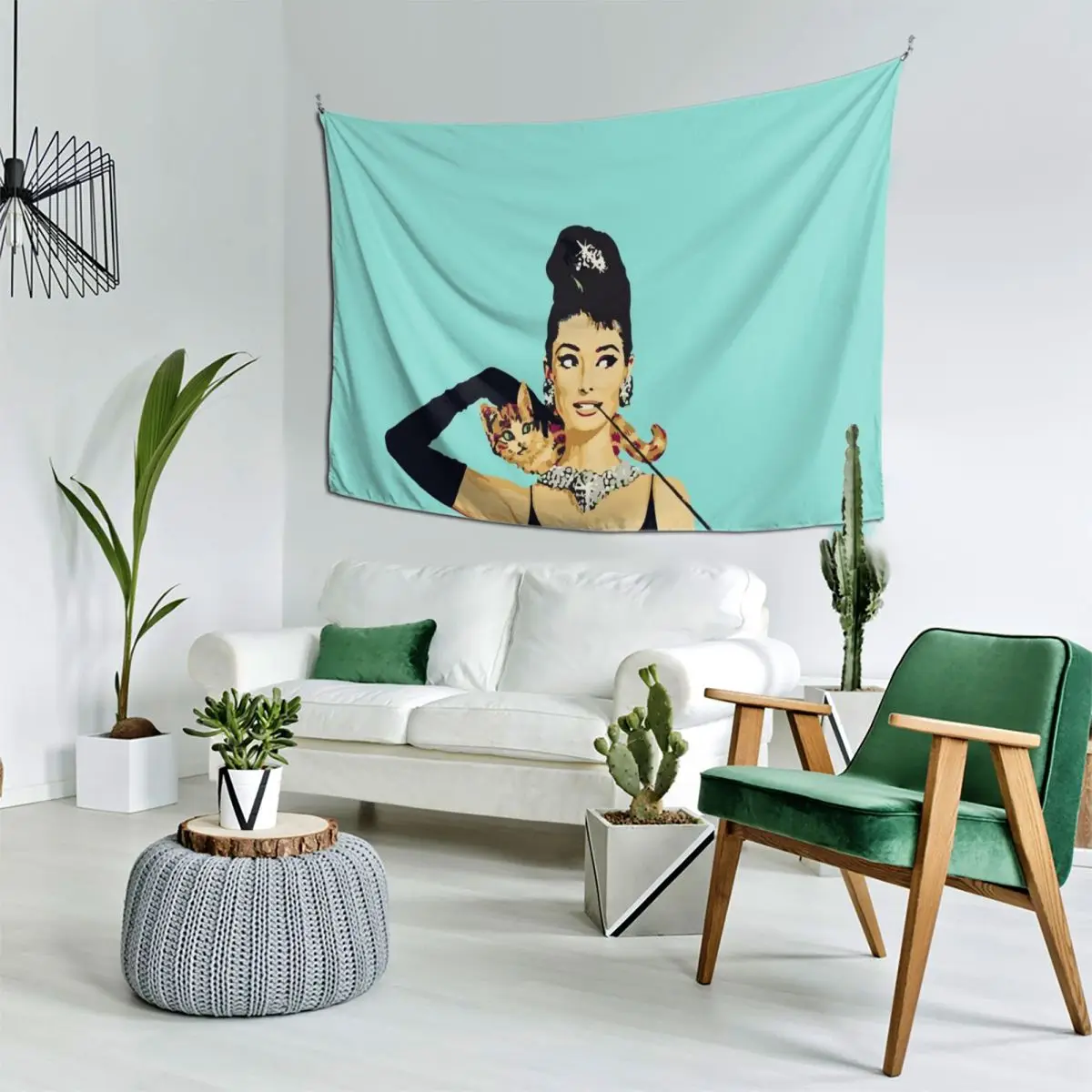 Завтрак в Тиффани Одри Хепберн ювелирные изделия цветной гобелен настенные