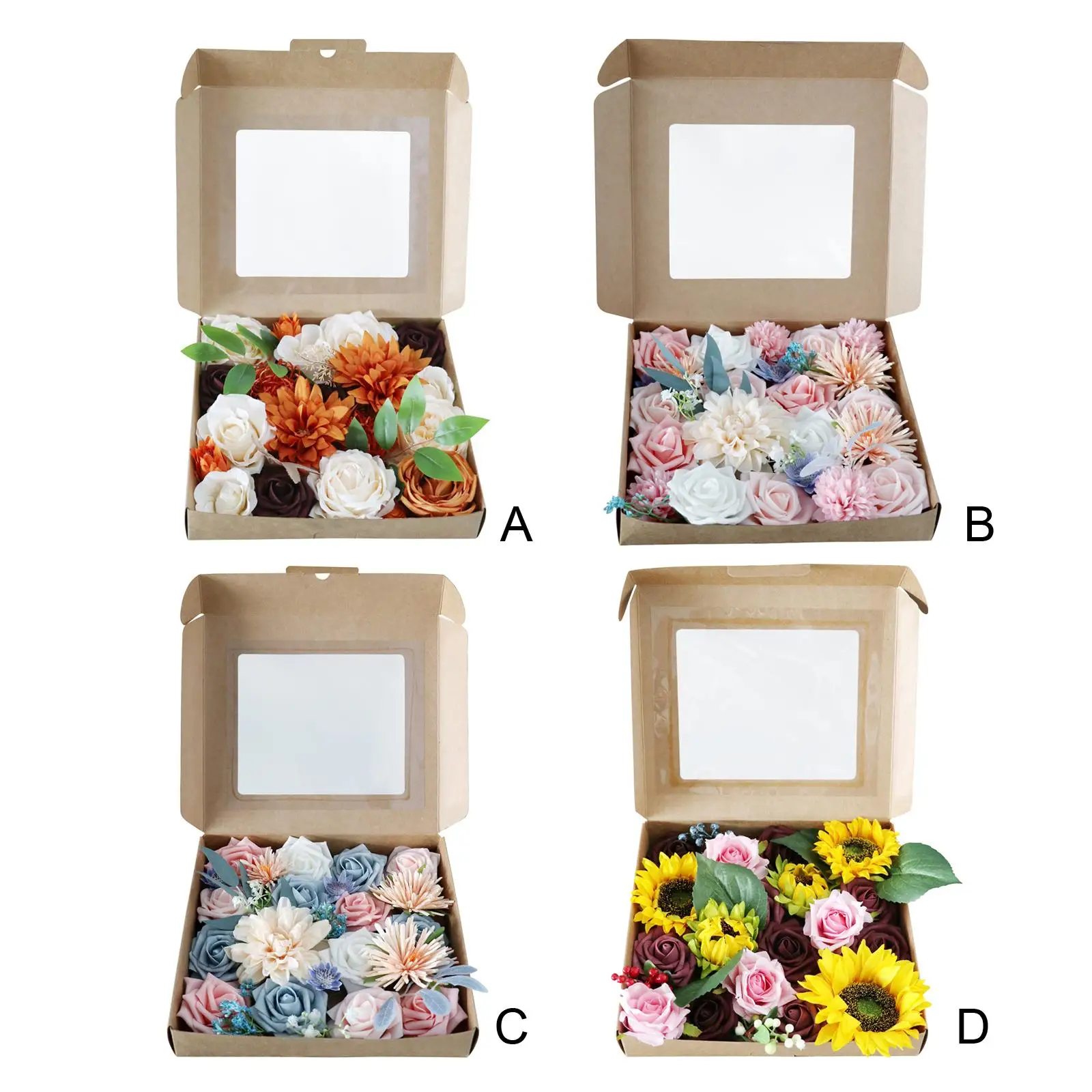 

Artificial Flowers Combo Box Set Wedding Bridal Bouquets Easy to Maintain Baby Cake Decor