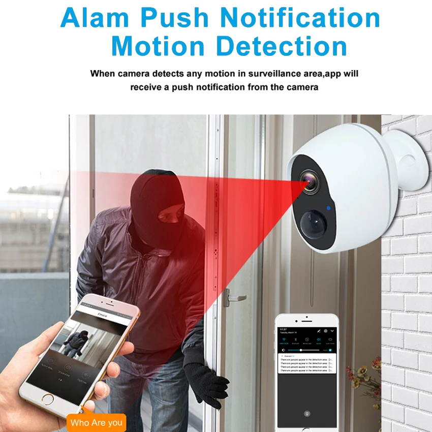 Беспроводная IP-камера видеонаблюдения с низким энергопотреблением 6000 мАч |