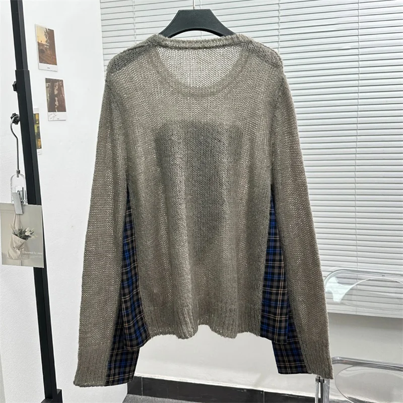 Женский свитер Новинка осени 2024 Топ с длинным рукавом и принтом в форме сердца