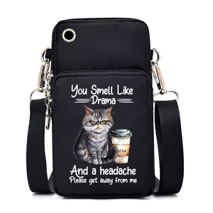 Image for Funny Coffee Cat Graphics Women's Small Crossbody  