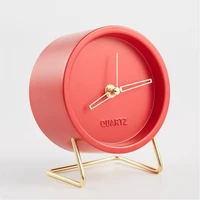 italian style metal small clock simple real time art desktop decoration colorful silent classic clock