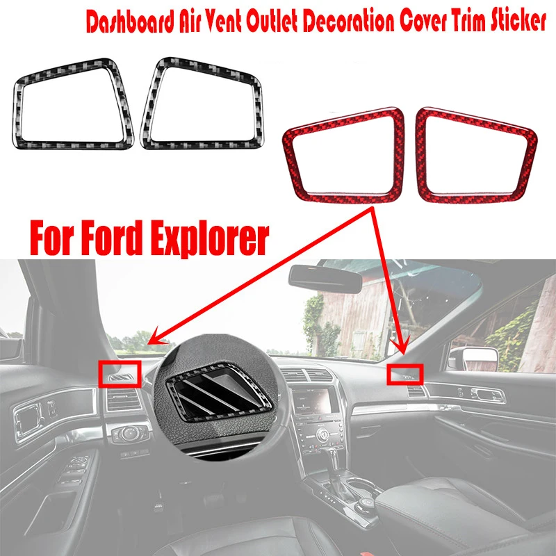 

LHD для Ford Explorer 2013-2018 натуральное углеродное волокно автомобильные интерьерные части приборная панель вентиляционное отверстие декоративная крышка отделка стикер